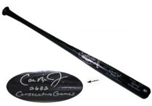 Cal Ripken Jr. Signed Orioles Baseball Bat - 2632 Consecutive Games
