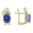 14K Yellow Gold Tanzanite and Diamond Earrings