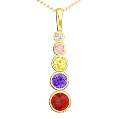 Elegant Gold Birthstone Pendant & Chain with your choice of gemstones, Custom Made!