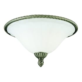 Westinghouse 69350 Hyattsville Two-Light Flush Mount Fixture, Antique Nickel with Frosted... by Westinghouse