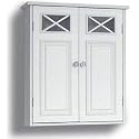 Elite Home Fashions Dawson Collection Shelved Wall Cabinet, White