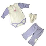 Girls 3-Pc Creeper Pant Set with Socks, Lavender - Available in Various Sizes