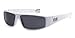 LOCS Original Gangster Shades Mens Flat Top Rectangular Sunglasses - White