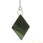 Jasper Pendulum 02 Green Diamond Dowsing Reiki Energy Silver Crystal Healing