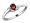 Garnet Ring with Diamonds in 10K White Gold, Size 5
