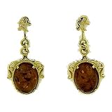 14K Gold Amber Earrings