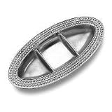 Wilton Armetale Flutes and Pearls Divided Oval Tray