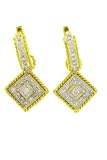 18K Gold and Diamond two-tone 'diamond drop' earrings