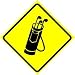 GOLF CROSSING game walk exercise cart sign