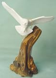 John Perry Swooping White Barn Owl Sculpture Figurine
