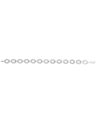 Silver 7.25" Rhodium Finish Shiny Open Oval