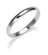14k White Gold 2.5mm Plain Half Round Band
