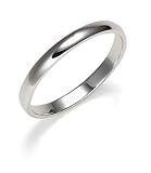 14k White Gold 2.5mm Plain Half Round Band