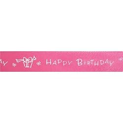 CitiRibbon Happy Birthday 5/8" (25 yds) Pink