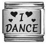 Clearly Charming I Heart Dance Laser Italian Charm