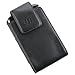 Leather Vertical Pouch Case w/ Swivel Belt Clip (OEM) for BlackBerry Bold 9650 (Black)