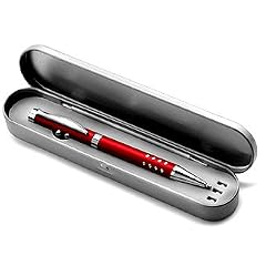 Laserpointer, Kugelschreiber und LED-Leuchte -rot- in Perlen-Optik aus Metall