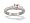 14K White Gold Square Created Pink Sapphire and Diamond Ring - Size 4