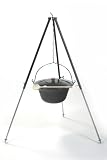 Gulaschkessel Set 10 Liter emailliert mit Deckel, Teleskopgestell 130 cm und DVD