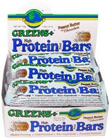 Greens+ Protein Bar (Peanut Butter/Chocolate) by Greens Plus (12 Bars - Case)