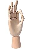 Wood Art Mannequin Hand-realistic - Wooden Sectioned Opposable Human Hand Figure -12" - Drawing / Sketch / Art Supplies / Model - For Kids / Women / Men / Sewing / Beginners / Advanced / Professional / Artist Manikins / Hand Figurine - Wood Mannequin - Arts & Craft Supplies