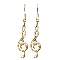 Musaica Musical Gift - Treble Cleff Earrings Gold