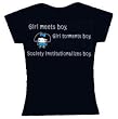 Meany Doodles Girl Meets Boy Girl Torments Boy Society Institutionalizes Boy Adult Tee Shirt Navy Blue