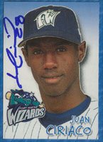 Juan Ciriaco, Fort Wayne Wizards - Padres Affiliate, 2004 Instant Copy Autographed Card