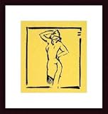 HOT STUFF – LIGHT YELLOW – HAND SIGNED OPEN SERIGRAPH BY ALFRED GOCKEL 13.00X14.25 FRAMED WITH BLACK WOOD FRAME