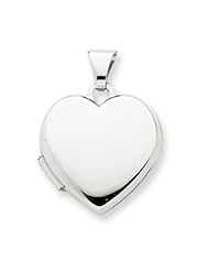 14k Gold White Gold Polished Heart-Shaped Locket
