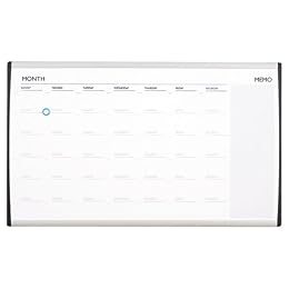 Product Image Quartet Arc Frame Magnetic Dry-Erase One Month Calendar, 30 x 18 Inches, Aluminum Frame (ARCCP3018)
