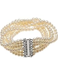 Freshwater Cultured Pearl 7 Strand Bracelet Sterling Silver 67207