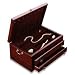 Reed & Barton Regal Solid Oak Jewelry Box Blue Interior
