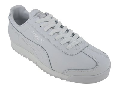 PUMA Women's Roma Sneaker,White/Metallic Silver,9 B