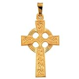 14kt Yellow Gold 1 1/2in Celtic Cross