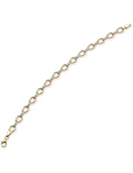 14k Gold Diamond Fascination 7in Stirrup Link Bracelet