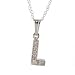 14K WG Diamond Accented L Initial Charm & Chain 18