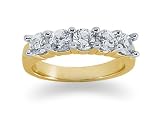 1.25 Five Stone Diamond Band in 14k Yellow Gold