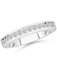 Round White Moissanite Half Eternity Band