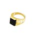 New Mens 14k Yellow Gold Black Onyx Square Fashion Ring