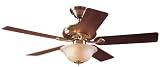31BR8ZcgyZL. SL160  Hunter Fans 22455 52 Brookline Traditional Indoor Antique Brass Ceiling Fan w/ Light & Blades