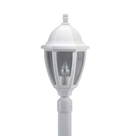 Adjusta-Post Everstone One-Light Outdoor Large Post Top Lantern, White with Clear Acrylic Beveled Lens #S11TC-WH