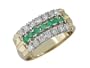 Demesia 14K Gold Emerald & Diamond Ring