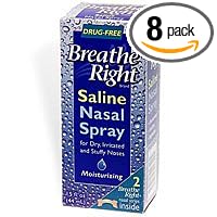 Breathe Right Saline Nasal Spray, 1.5-Ounce Bottles (Pack of 8)
