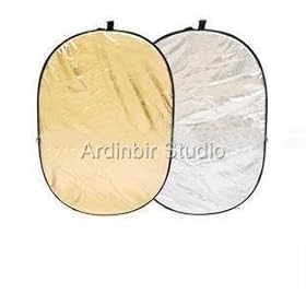 Ardinbir Studio 48 x 72 (120 x 180cm) Gold/Silver 2 in 1 Oval Collapsible Disc Photo Reflector Kit