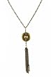 Necklace - N200 - Circle with Tassel Pendant ~ Antique Gold Tone