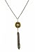 Necklace - N200 - Circle with Tassel Pendant ~ Antique Gold Tone