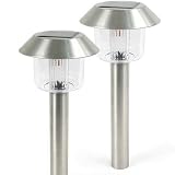 Harvest Brand Stainless Steel Post Top Solar Lights (Set of 2)