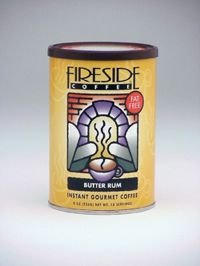 Fireside Gourmet Fat Free Butter Rum Instant Flavored Coffee