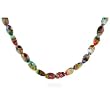 Sterling Silver Millefiori Venetian Glass Oval Bead Necklace